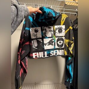 Cropped Graphic Hoodie